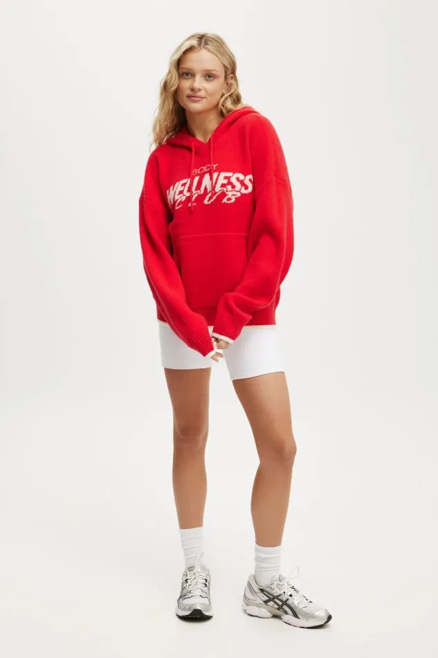 Cotton On SweatsandHoodies Knitted Premium Hoodie Raspberrybody Wellness Club Coconut Milk 8211 Women