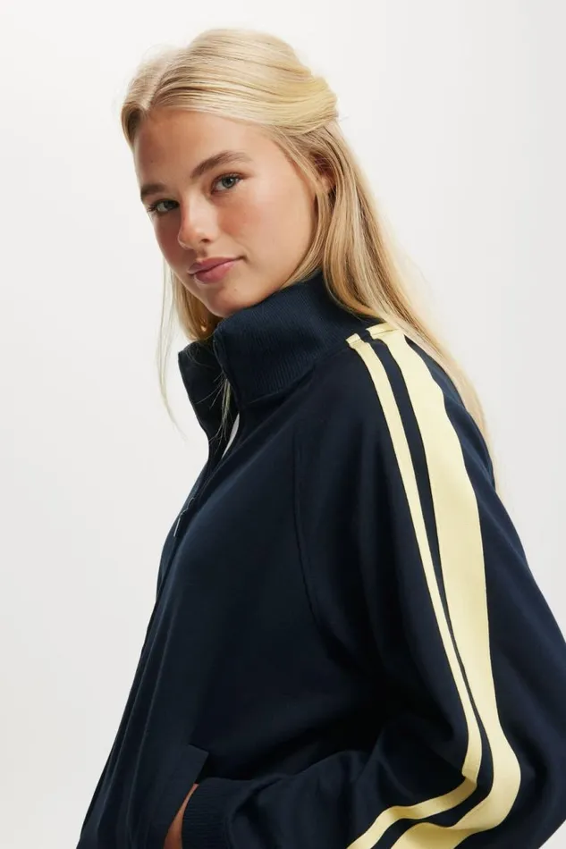 Cotton On SweatsandHoodies Oversized Retro Zip Through Ink Navy Daisy Yellow 8211 Women Cotton On SweatsandHoodies Oversized Retro Zip Through Ink Navy Daisy Yellow 8211 Women