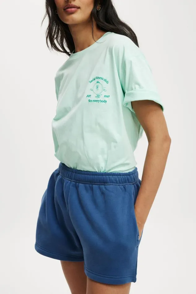 Cotton On SweatsandHoodies Plush Essential Gym Short Deep Blue 8211 Women Cotton On SweatsandHoodies Plush Essential Gym Short Deep Blue 8211 Women