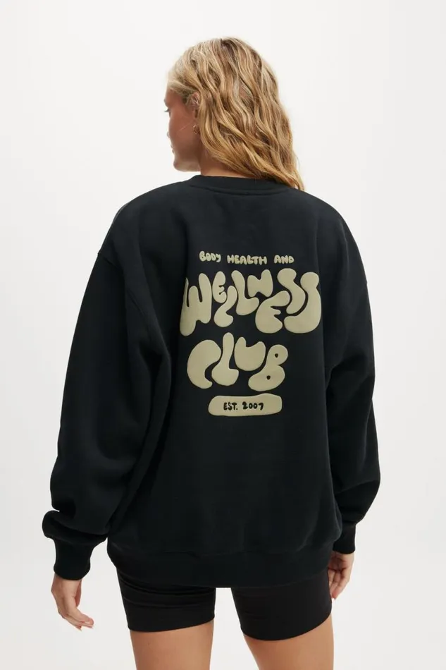 Cotton On SweatsandHoodies Plush Graphic Crew Sweatshirt Blackdusty Khaki 8211 Women Cotton On SweatsandHoodies Plush Graphic Crew Sweatshirt Blackdusty Khaki 8211 Women
