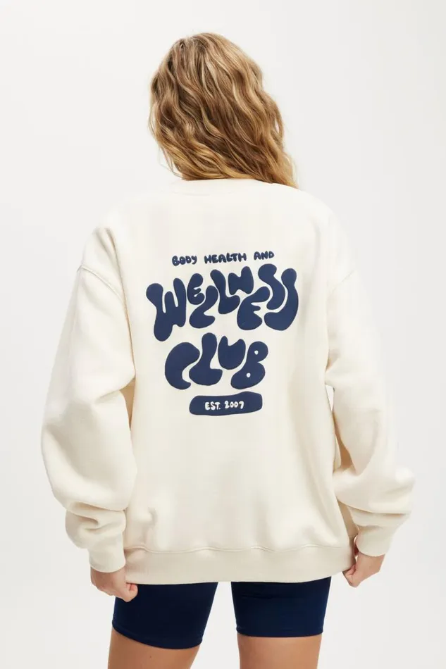 Cotton On SweatsandHoodies Plush Graphic Crew Sweatshirt Coconut Milkheritage Blue 8211 Women Cotton On SweatsandHoodies Plush Graphic Crew Sweatshirt Coconut Milkheritage Blue 8211 Women
