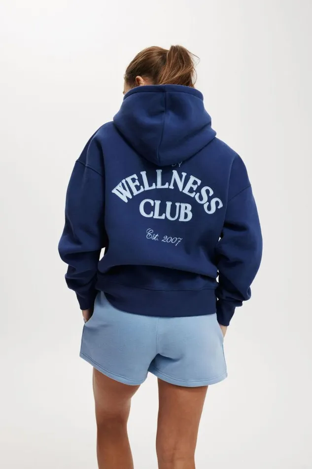 Cotton On SweatsandHoodies Plush Premium Graphic Hoodie Heritage Blueheritage Wellness Club 8211 Women Cotton On SweatsandHoodies Plush Premium Graphic Hoodie Heritage Blueheritage Wellness Club 8211 Women