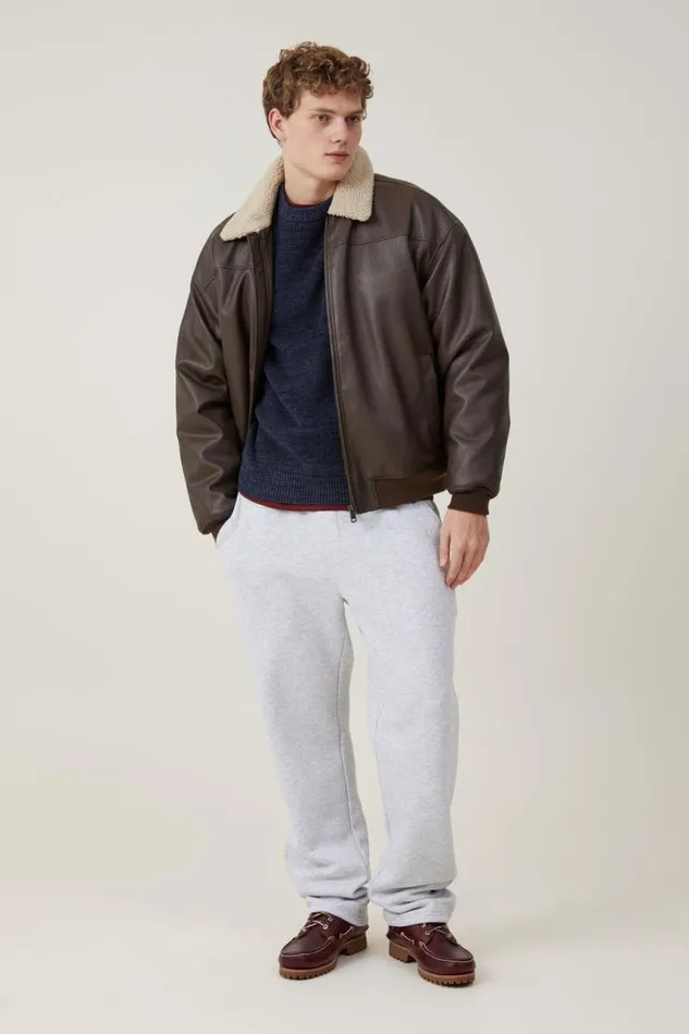 Cotton On Sweats and Hoodies Relaxed Track Pant Grey Marle 8211 Men