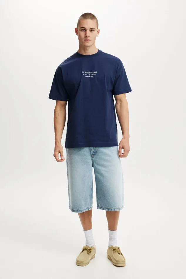 Cotton On Tees and Tanks Box Fit Easy TShirt Indigo747 West Avenue 8211 Men Cotton On Tees and Tanks Box Fit Easy TShirt Indigo747 West Avenue 8211 Men