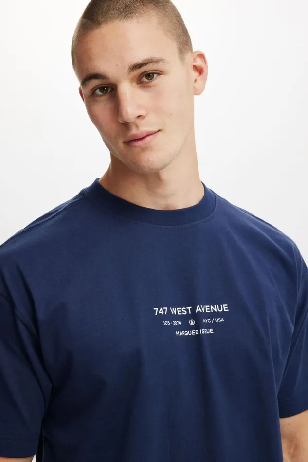 Cotton On Tees and Tanks Box Fit Easy TShirt Indigo747 West Avenue 8211 Men Cotton On Tees and Tanks Box Fit Easy TShirt Indigo747 West Avenue 8211 Men