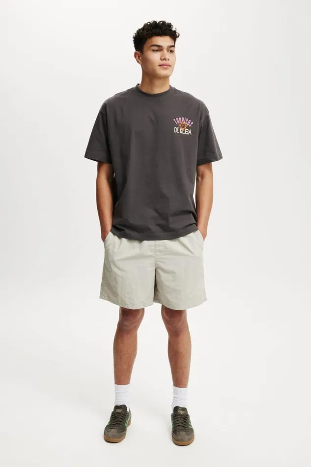 Cotton On Tees and Tanks Box Fit Graphic TShirt Faded Slatetropics 8211 Men Cotton On Tees and Tanks Box Fit Graphic TShirt Faded Slatetropics 8211 Men