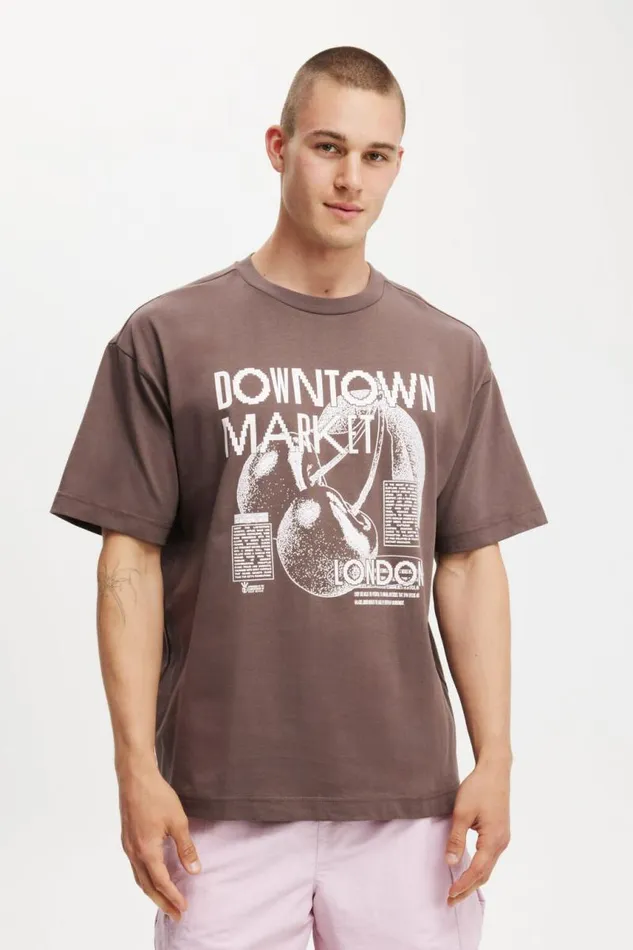Cotton On Tees and Tanks Box Fit Graphic TShirt Washed Chocolatedowntown Market 8211 Men Cotton On Tees and Tanks Box Fit Graphic TShirt Washed Chocolatedowntown Market 8211 Men