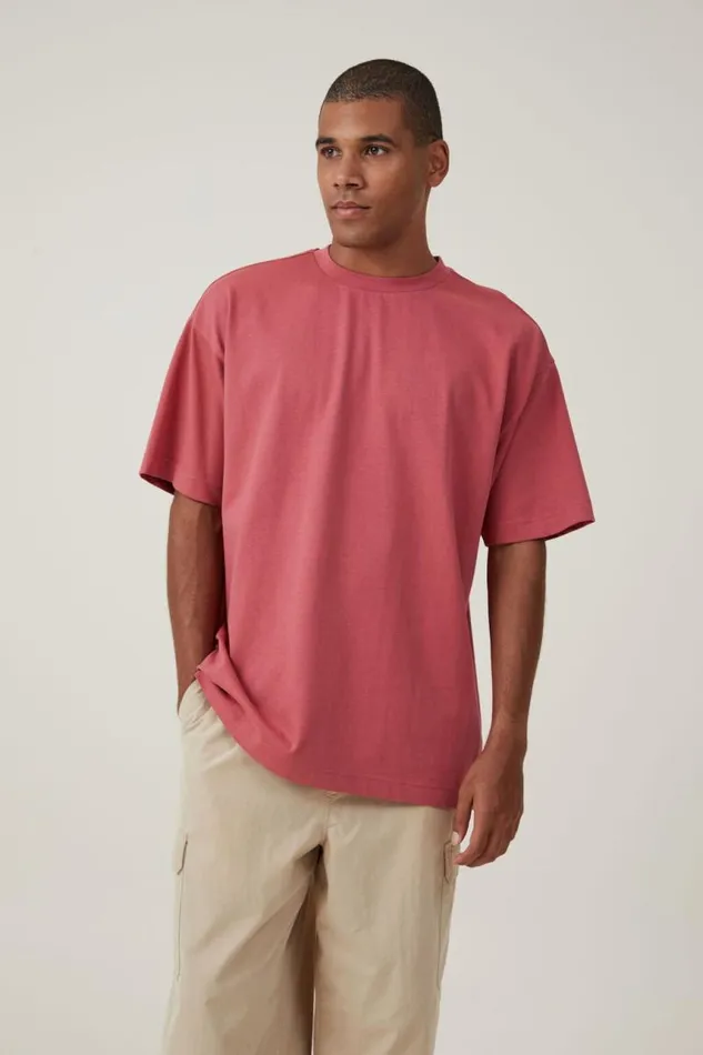 Cotton On Tees and Tanks Box Fit TShirt Soft Red 8211 Men