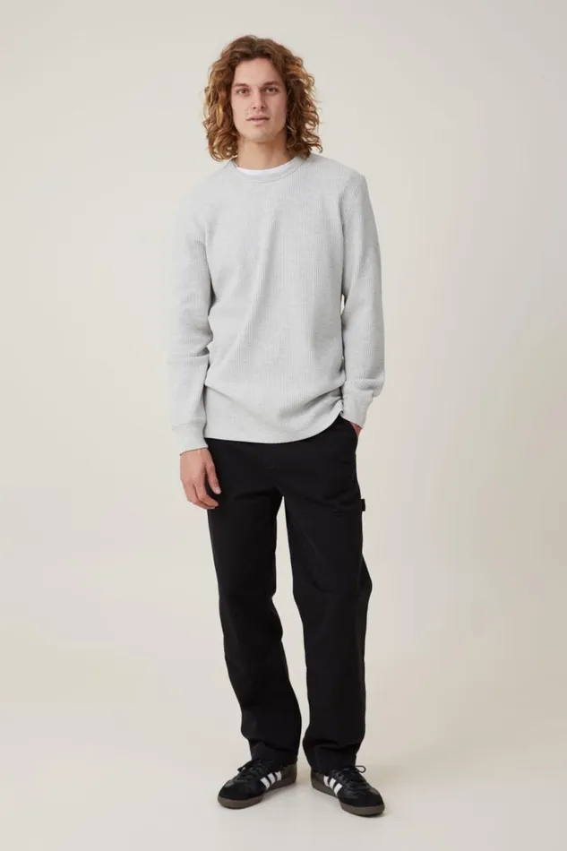 Cotton On Tees and Tanks Chunky Waffle Long Sleeve Tshirt Grey Marle Waffle 8211 Men Cotton On Tees and Tanks Chunky Waffle Long Sleeve Tshirt Grey Marle Waffle 8211 Men