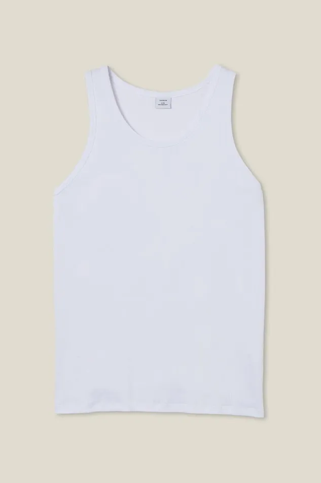 Cotton On Tees and Tanks Loose Fit Rib Tank White 8211 Men Cotton On Tees and Tanks Loose Fit Rib Tank White 8211 Men