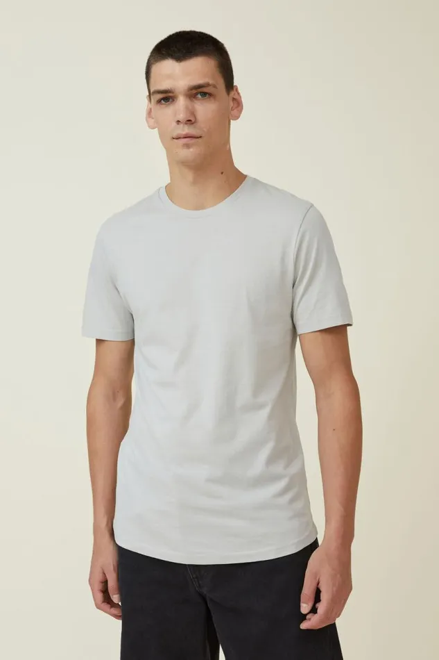 Cotton On Tees and Tanks Organic Longline TShirt Smoke 8211 Men