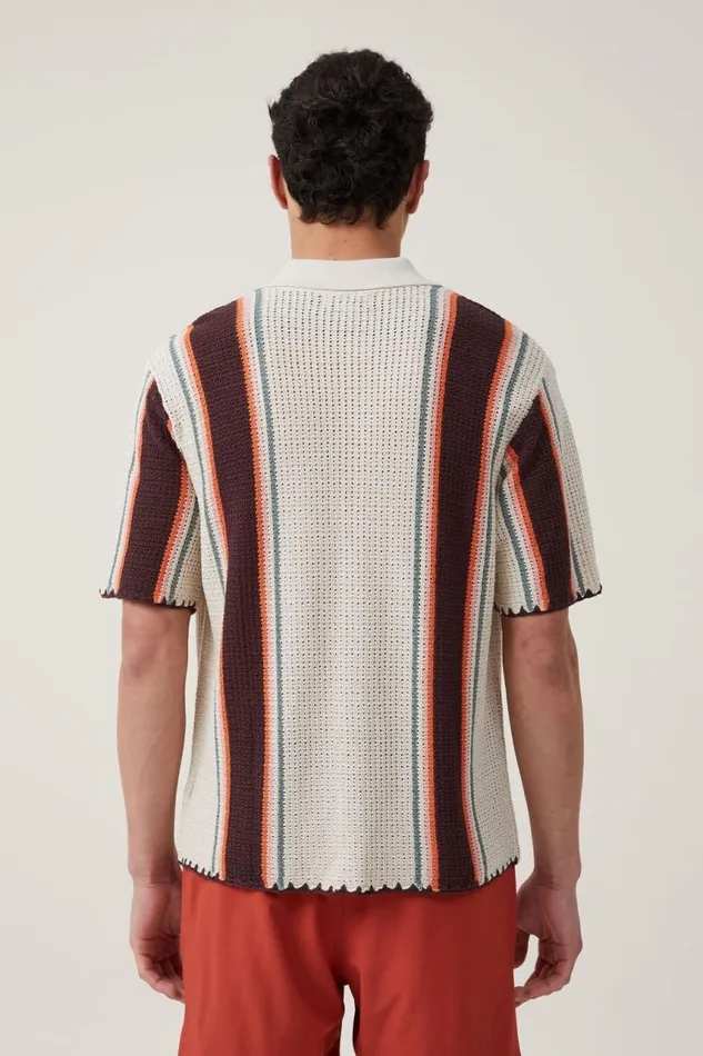 Cotton On Tees and Tanks Pablo Short Sleeve Shirt Stone Vert Stripe 8211 Men Cotton On Tees and Tanks Pablo Short Sleeve Shirt Stone Vert Stripe 8211 Men