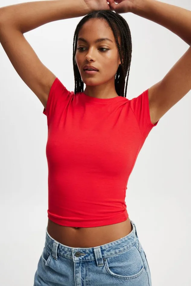 Cotton On Tops All Day Crew Tee Scarlet Red 8211 Women Cotton On Tops All Day Crew Tee Scarlet Red 8211 Women