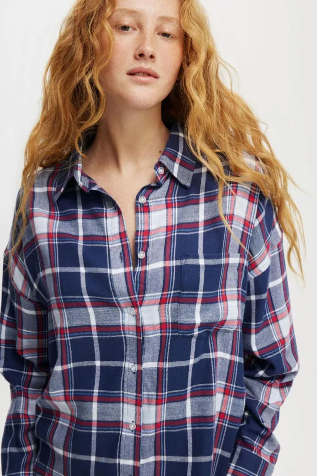Cotton On Tops Flannel Boyfriend Long Sleeve Shirt Toni Checknavywhite And Red 8211 Women Cotton On Tops Flannel Boyfriend Long Sleeve Shirt Toni Checknavywhite And Red 8211 Women
