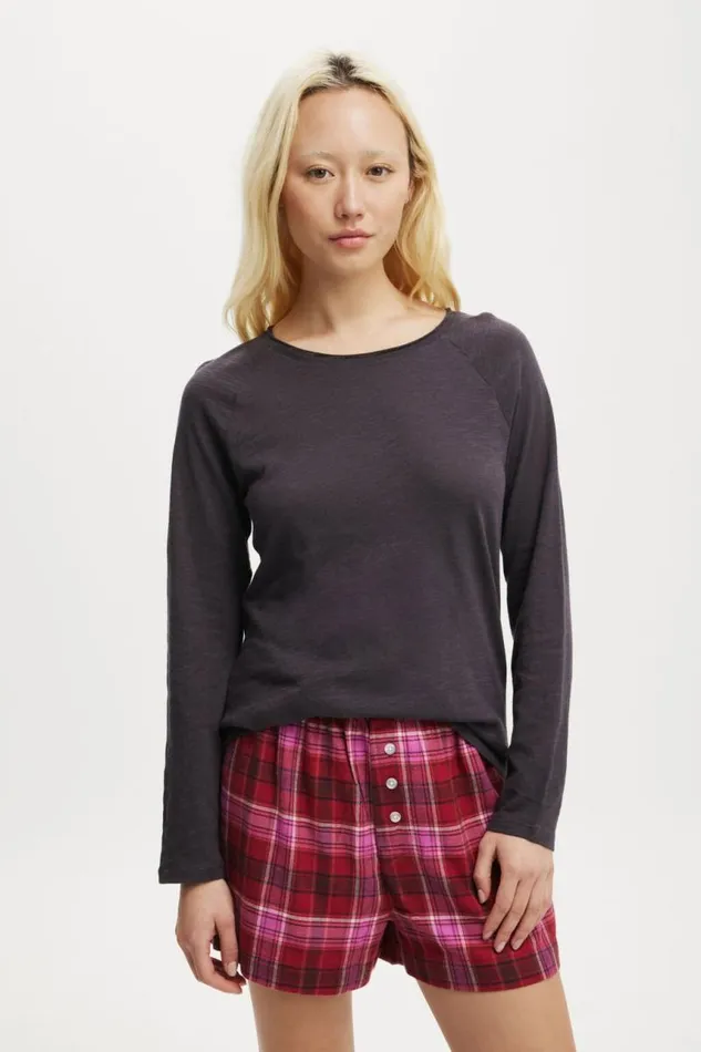 Cotton On Tops Raglan Long Sleeve Top Black 8211 Women