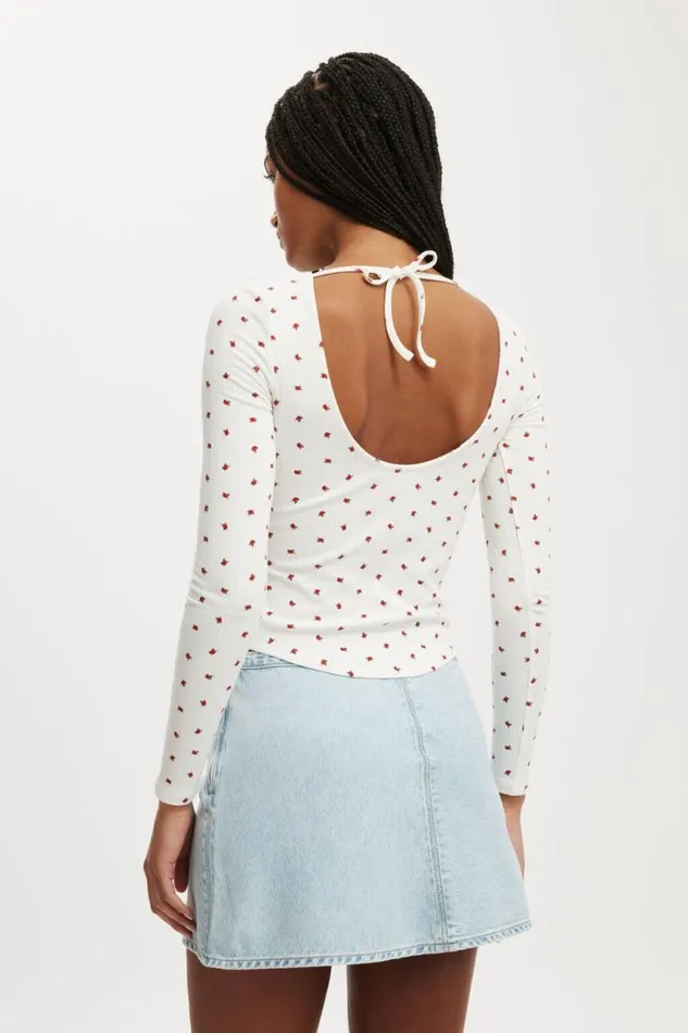 Cotton On Tops Sasha Pointelle Low Back Long Sleeve Top Rozzy Rose 8211 Women Cotton On Tops Sasha Pointelle Low Back Long Sleeve Top Rozzy Rose 8211 Women