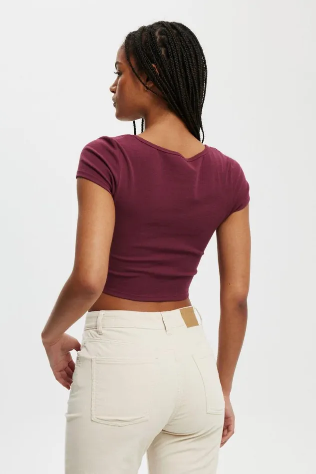 Cotton On Tops Scoop Neck Rib Graphic Tee Broadhaven Cherry Varnish 8211 Women Cotton On Tops Scoop Neck Rib Graphic Tee Broadhaven Cherry Varnish 8211 Women