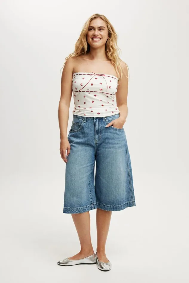 Cotton On Tops Sofia Ribbon Trim Tube Top Bobbi Ditsy Cherry Rouge 8211 Women Cotton On Tops Sofia Ribbon Trim Tube Top Bobbi Ditsy Cherry Rouge 8211 Women