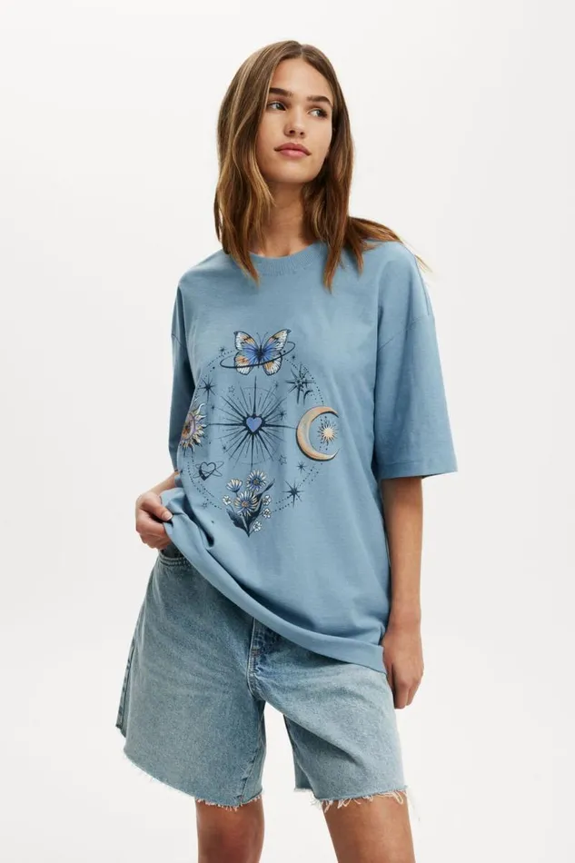 Cotton On Tops The Boxy Graphic Tee Cosmic Sky Ocean Storm 8211 Women