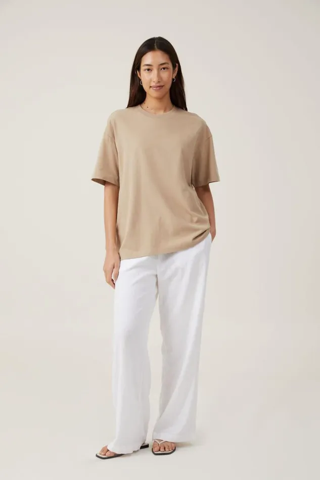 Cotton On Tops The Boxy Oversized Tee Mid Taupe 8211 Women