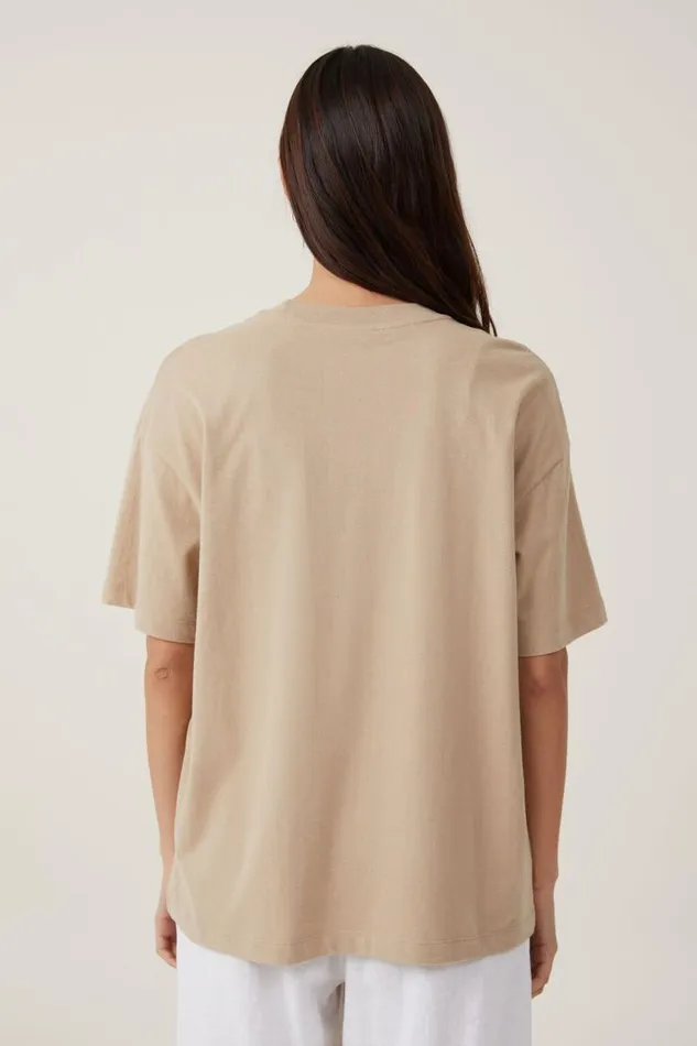 Cotton On Tops The Boxy Oversized Tee Mid Taupe 8211 Women