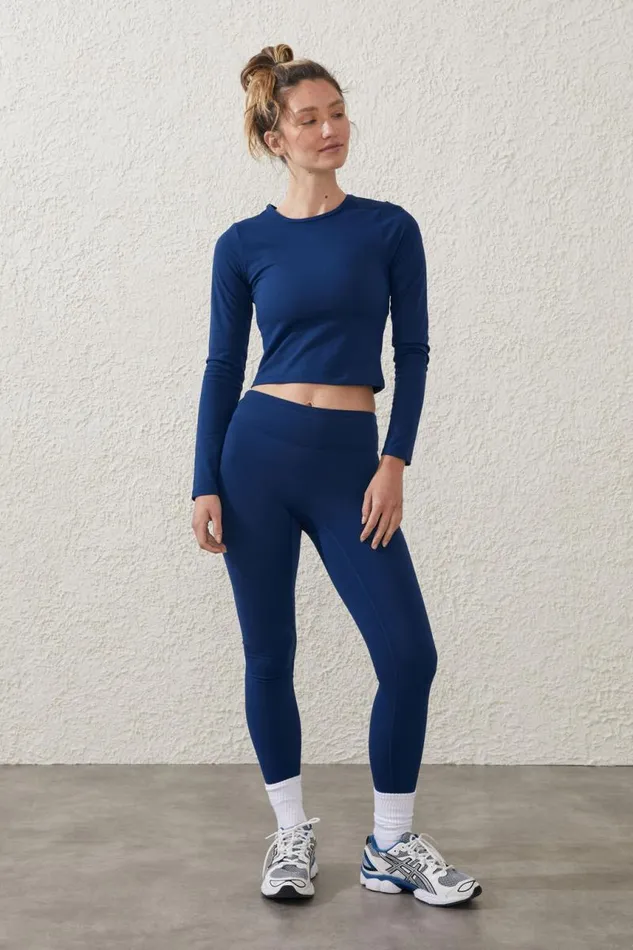 Cotton On Tops Ultra Soft Fitted Long Sleeve Top Navy Peony 8211 Women Cotton On Tops Ultra Soft Fitted Long Sleeve Top Navy Peony 8211 Women