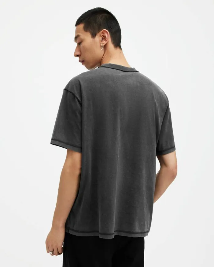 Covenant Gothic Printed Crew Neck TShirt Washed Black Men AllSaints TShirts