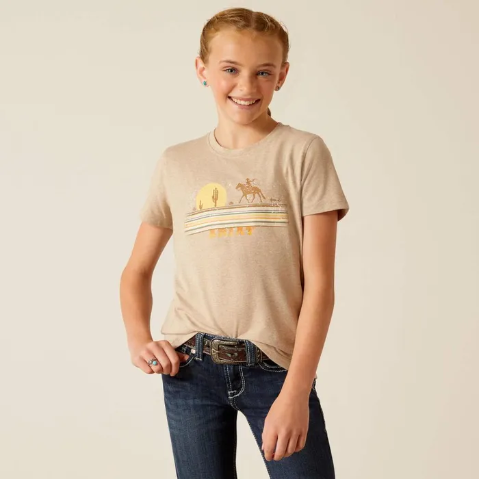 Cowgirl Desert TShirt Oatmeal Heather Kids Ariat TShirts and Polos