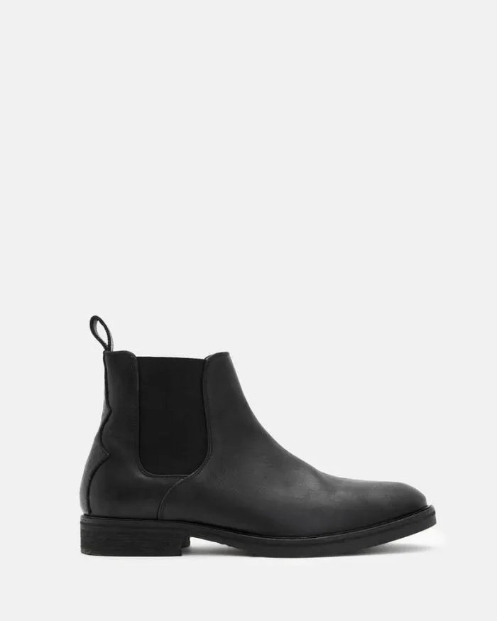 Creed Leather Chelsea Boots Black Men AllSaints Shoes and Boots