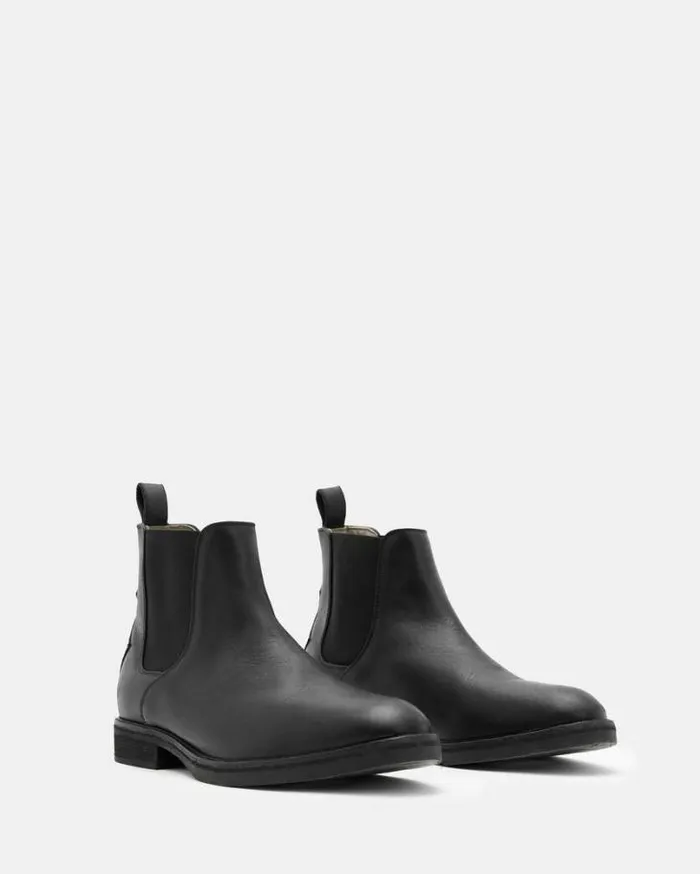Creed Leather Chelsea Boots Black Men AllSaints Shoes and Boots