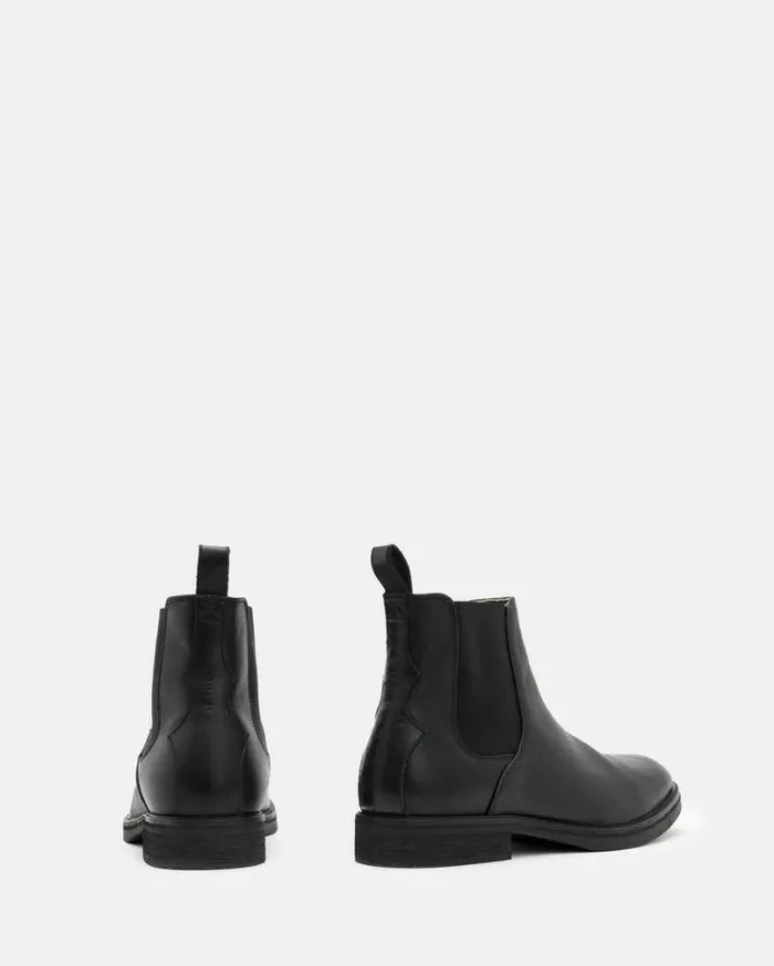 Creed Leather Chelsea Boots Black Men AllSaints Shoes and Boots