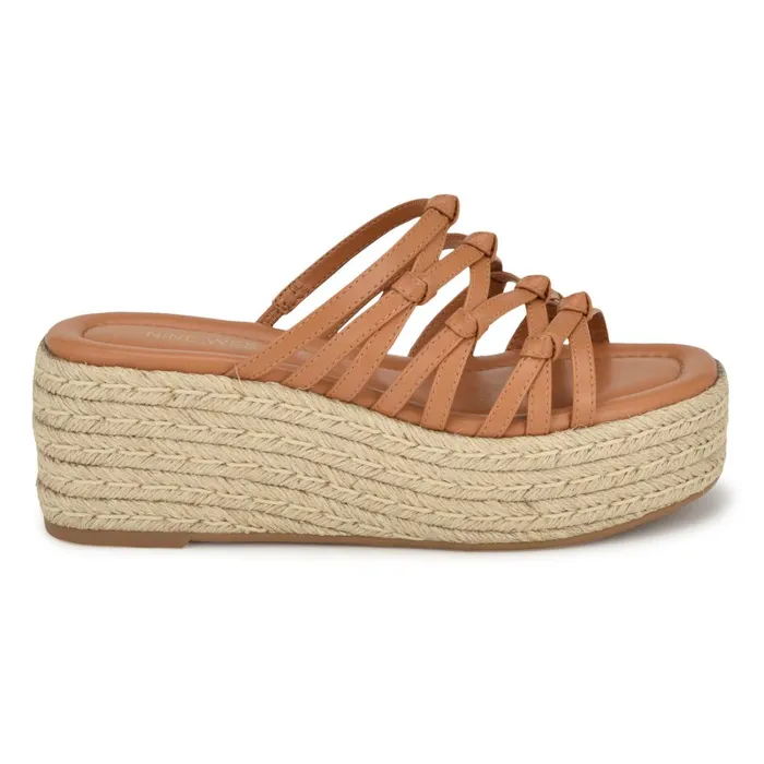 Cristy Espadrille Wedge Sandals Light Brown Women Nine West Mid Heels