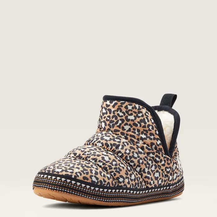 Crius Bootie Slipper Tan Leopard Print Women Ariat Slippers