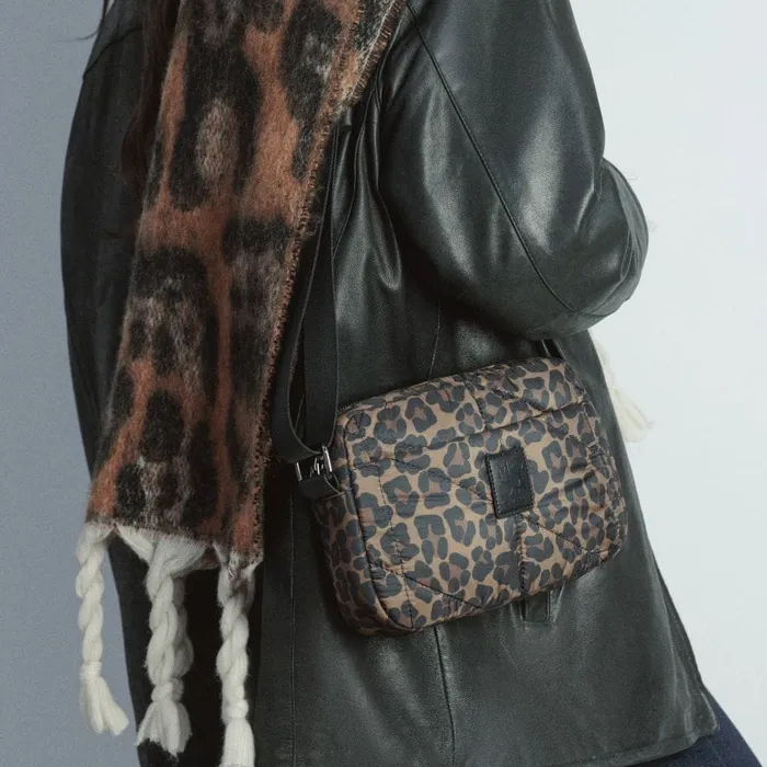 Crossbody Bags Women Moda In Pelle Azani Bag Dark Leopard Nylon