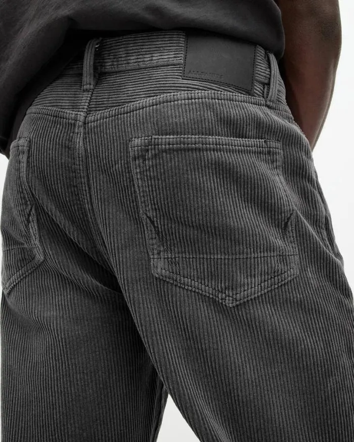 Curtis Straight Fit Corduroy Jeans Jet Black Men AllSaints Pants