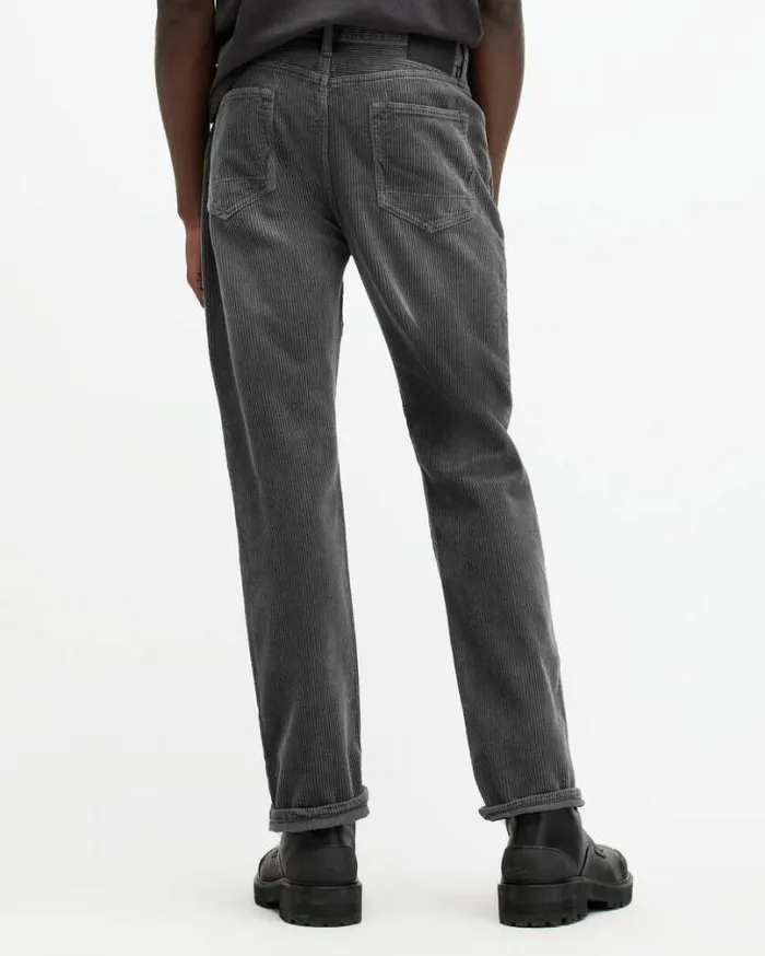 Curtis Straight Fit Corduroy Jeans Jet Black Men AllSaints Pants