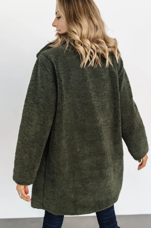 Damien Sherpa Coat Dark Green Women Baltic Born Outerwear Damien Sherpa Coat Dark Green Women Baltic Born Outerwear