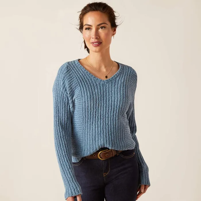 Daneway Sweater Blue Shadow Women Ariat Sweaters and Cardigans
