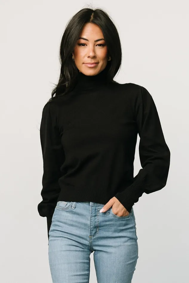 Danica Turtleneck Knit Top Black Women Baltic Born Blouses Shirts