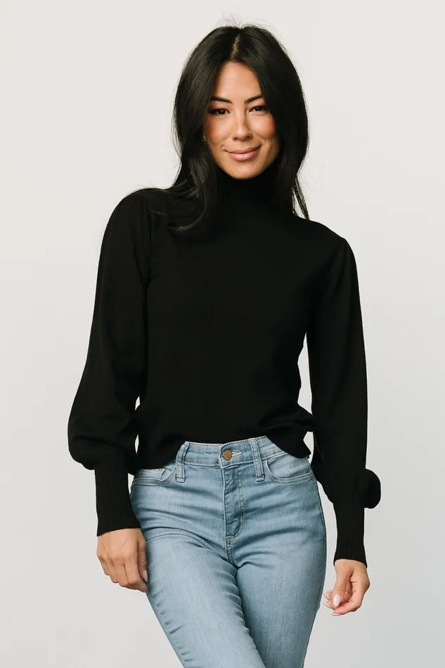 Danica Turtleneck Knit Top Black Women Baltic Born Blouses Shirts Danica Turtleneck Knit Top Black Women Baltic Born Blouses Shirts