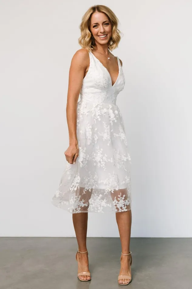 Dante Applique Midi Dress Off White Women Baltic Born Tulle Styles Dante Applique Midi Dress Off White Women Baltic Born Tulle Styles