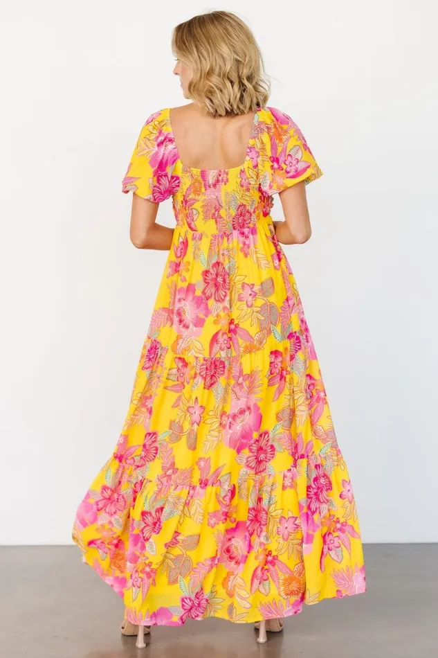 Darla Maxi Dress Yellow Pink Floral Women Baltic Born Maxi Dresses Darla Maxi Dress Yellow Pink Floral Women Baltic Born Maxi Dresses