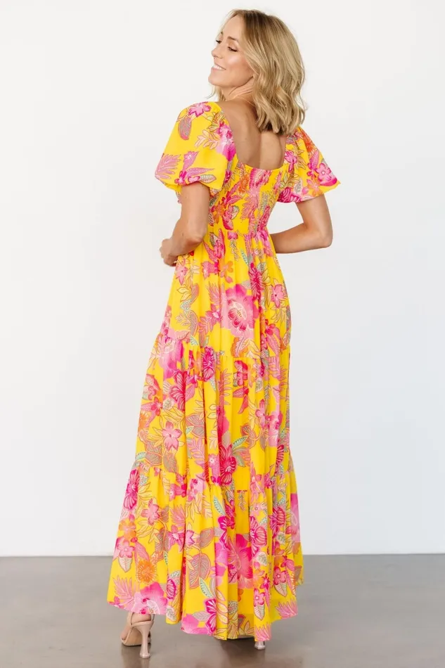 Darla Maxi Dress Yellow Pink Floral Women Baltic Born Maxi Dresses Darla Maxi Dress Yellow Pink Floral Women Baltic Born Maxi Dresses