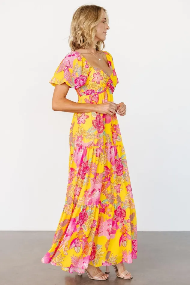 Darla Maxi Dress Yellow Pink Floral Women Baltic Born Maxi Dresses Darla Maxi Dress Yellow Pink Floral Women Baltic Born Maxi Dresses