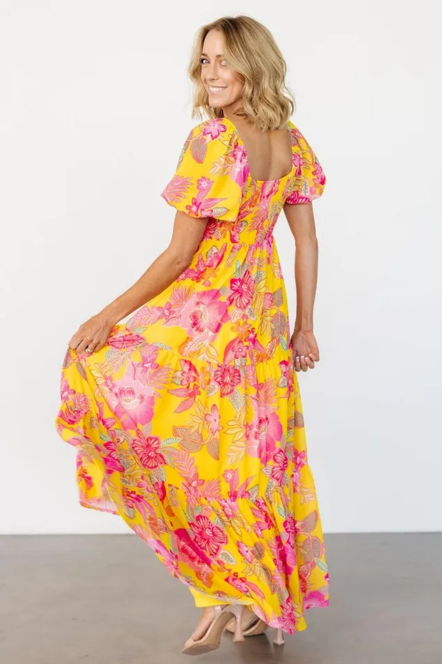 Darla Maxi Dress Yellow Pink Floral Women Baltic Born Maxi Dresses Darla Maxi Dress Yellow Pink Floral Women Baltic Born Maxi Dresses