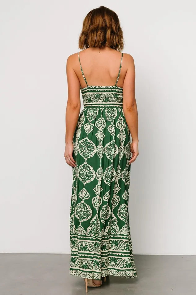 Davinah V Neck Maxi Dress Green Print Women Baltic Born Bump Friendly Davinah V Neck Maxi Dress Green Print Women Baltic Born Bump Friendly