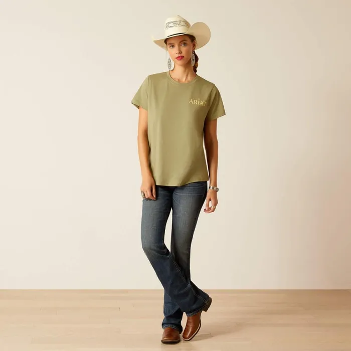 Desert Scene TShirt Oil Green Women Ariat TShirts and Tops Desert Scene TShirt Oil Green Women Ariat TShirts and Tops