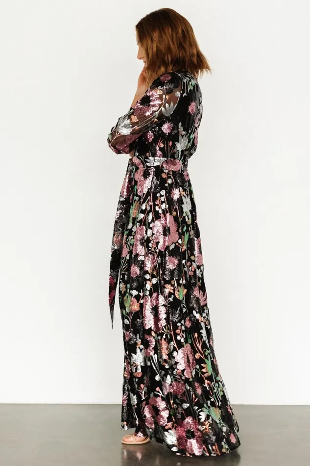 Destiny Sequin Maxi Dress Black Multi Women Baltic Born Maxi Dresses Destiny Sequin Maxi Dress Black Multi Women Baltic Born Maxi Dresses