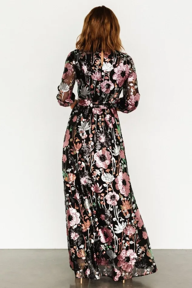 Destiny Sequin Maxi Dress Black Multi Women Baltic Born Maxi Dresses Destiny Sequin Maxi Dress Black Multi Women Baltic Born Maxi Dresses