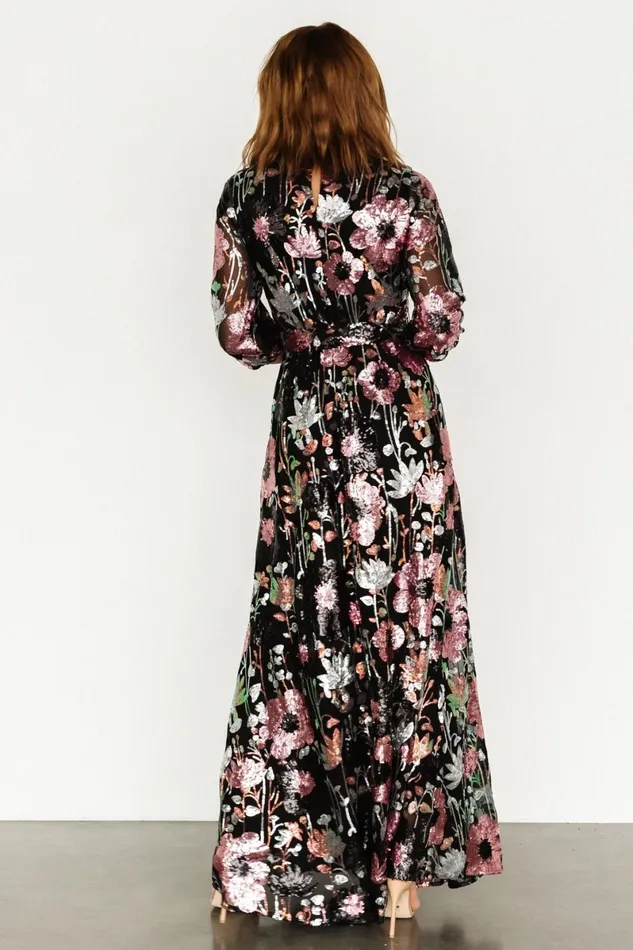Destiny Sequin Maxi Dress Black Multi Women Baltic Born Maxi Dresses Destiny Sequin Maxi Dress Black Multi Women Baltic Born Maxi Dresses